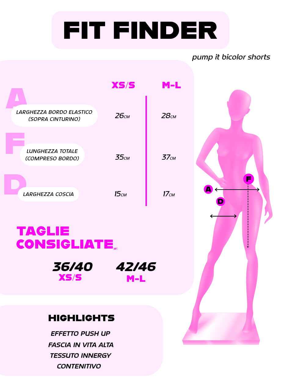 Pump It Bicolor Shorts Leggings - Blu Elettrico/Nero