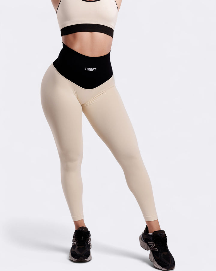 Oasis Bicolor Leggings Push Up - Beige