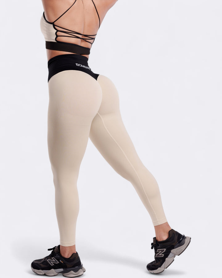 Oasis Bicolor Leggings Push Up - Beige