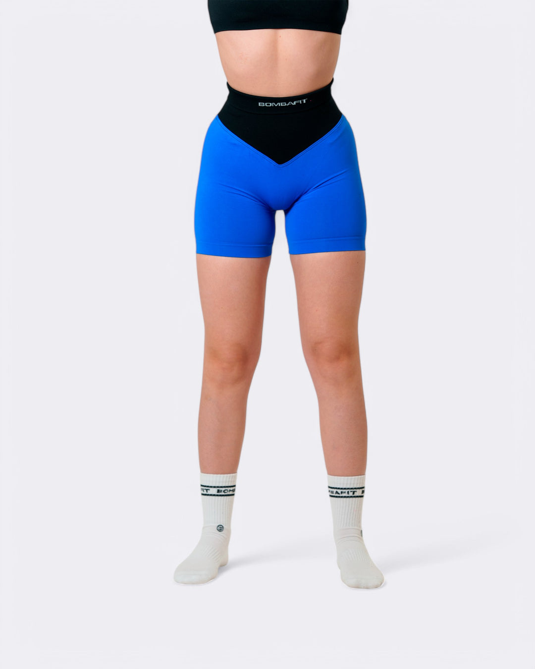 Pump It Bicolor Shorts Leggings - Blu Elettrico/Nero