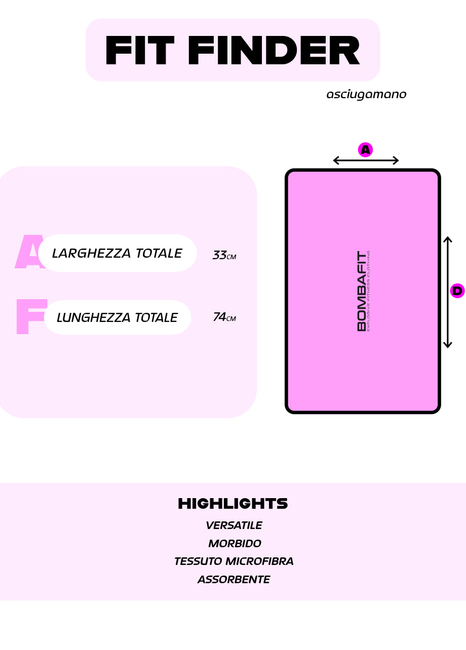 Bombafit Asciugamano da Palestra - Lilla