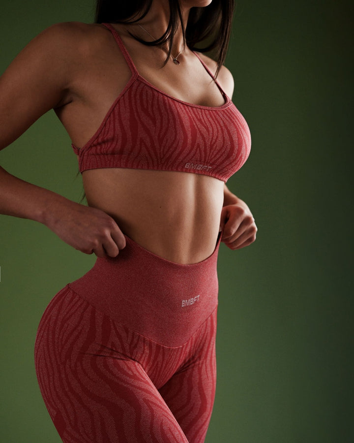 Oasis Leggings Push Zebra - Rosso Aurora