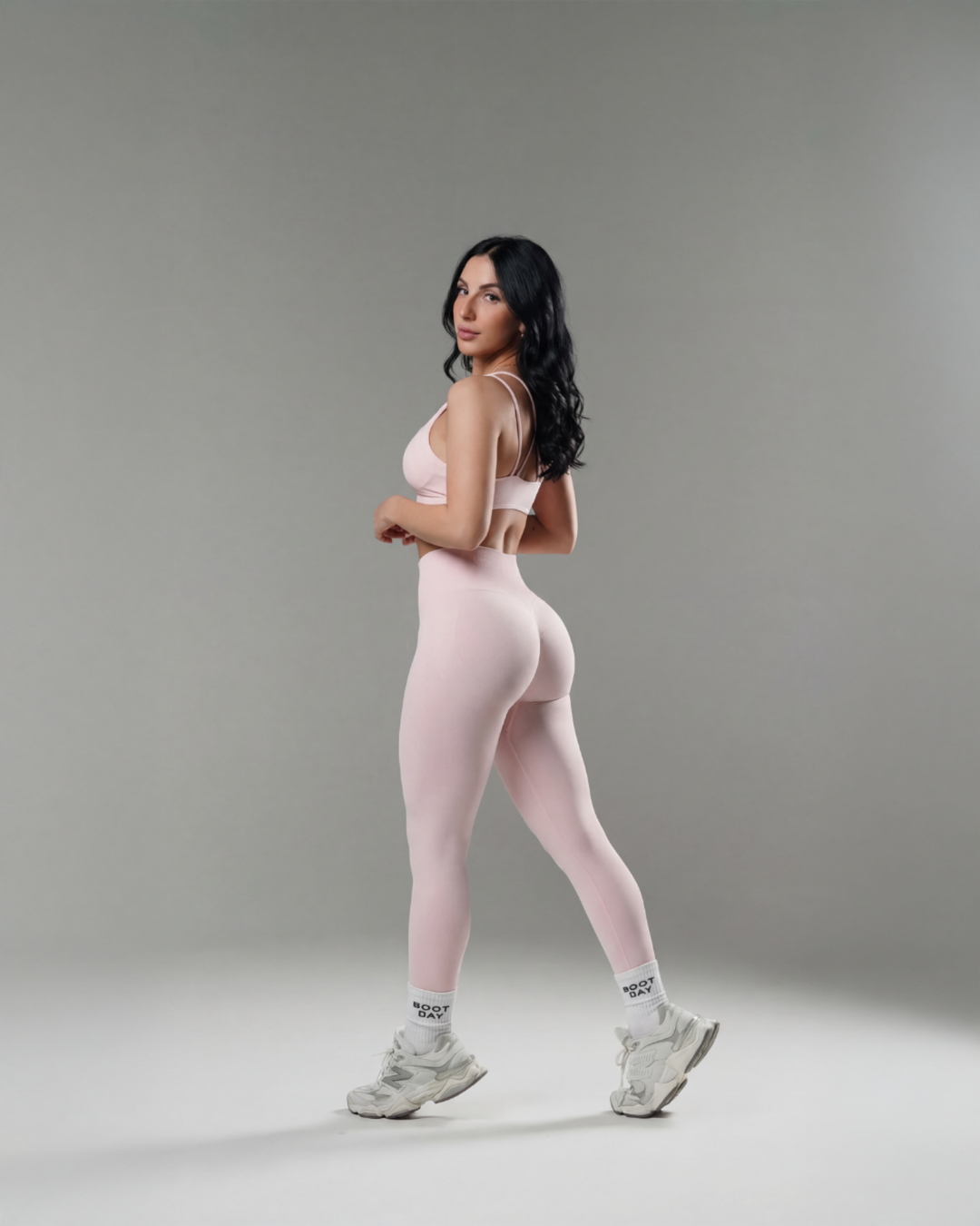 Oasis High Band Leggings Push Up - Rosa Fairy