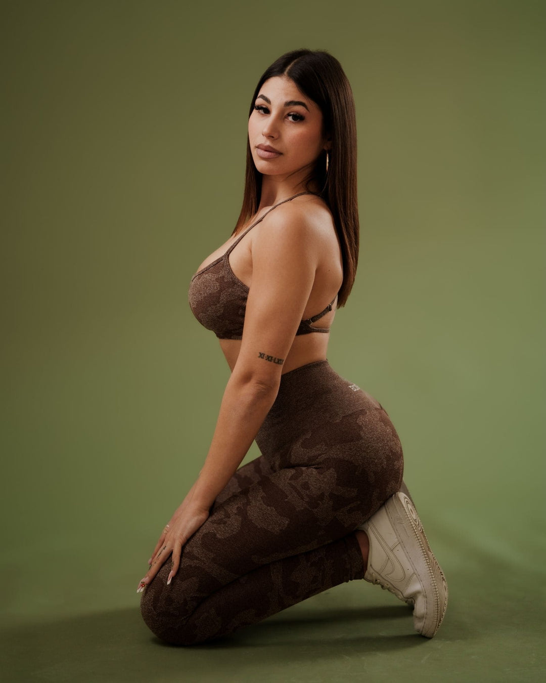 Oasis Leggings Push Up Camo - Marrone