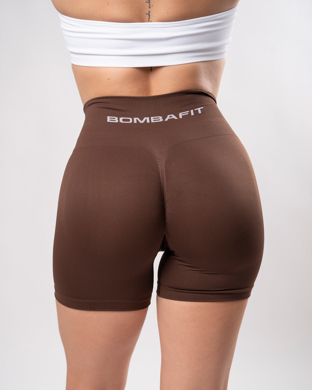 Energy Shorts Leggings Push Up Seamless - Marrone