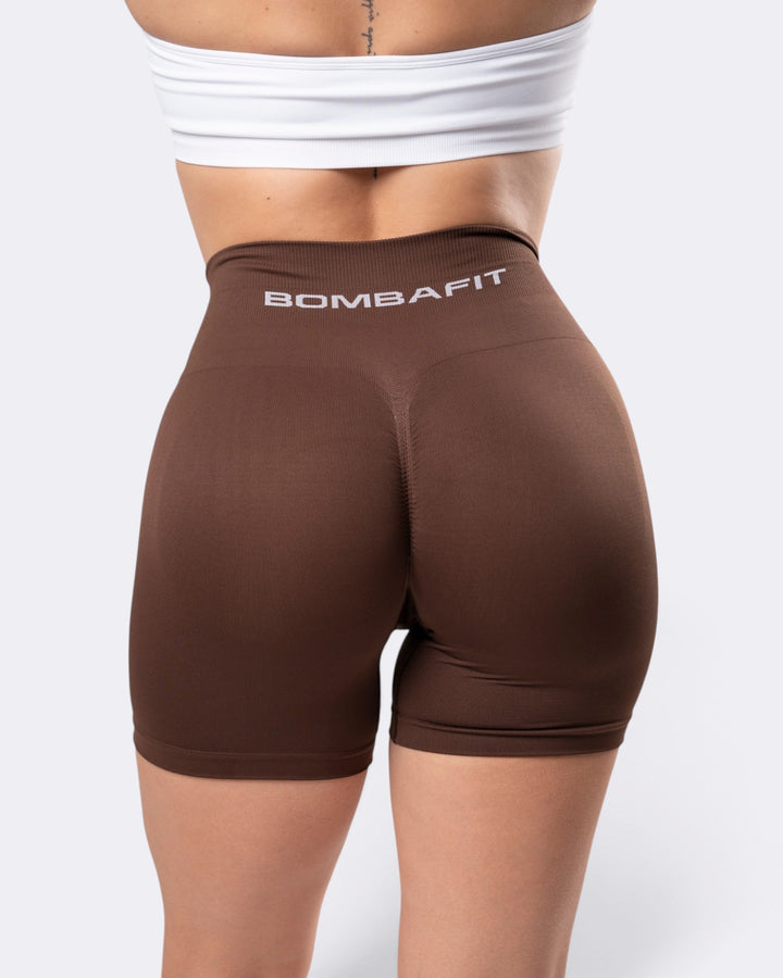 Energy Shorts Leggings Push Up Seamless - Marrone