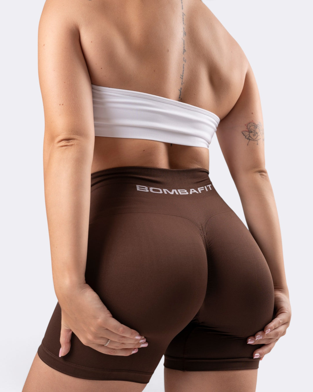 Energy Shorts Leggings Push Up Seamless - Marrone