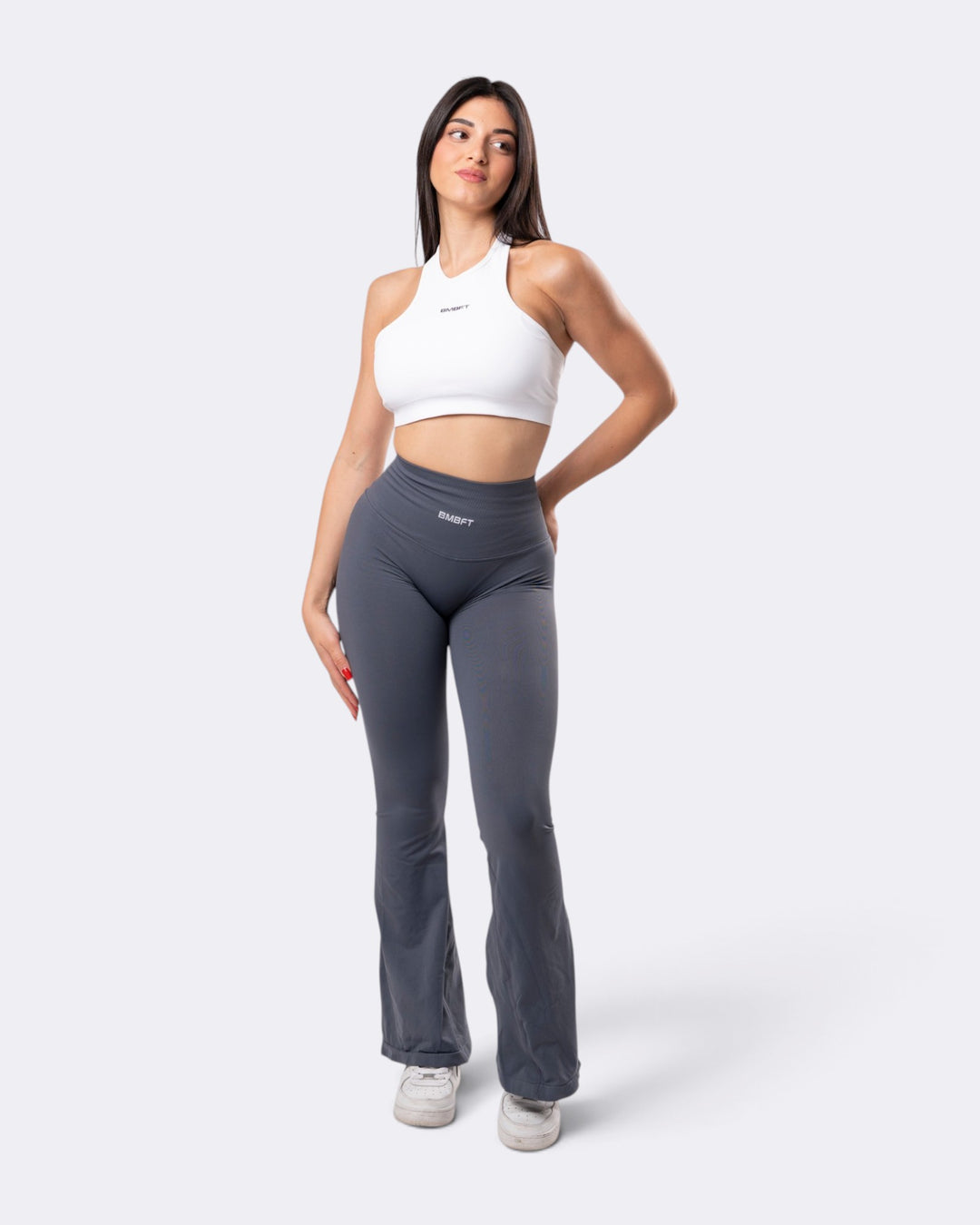 Leggings Oasis Flare Push Up Seamless - Acciaio