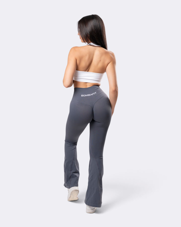 Leggings Oasis Flare Push Up Seamless - Acciaio