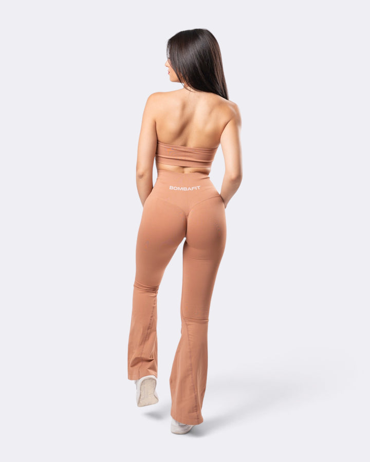Leggings Oasis Flare Push Up Seamless - Mocha Mousse