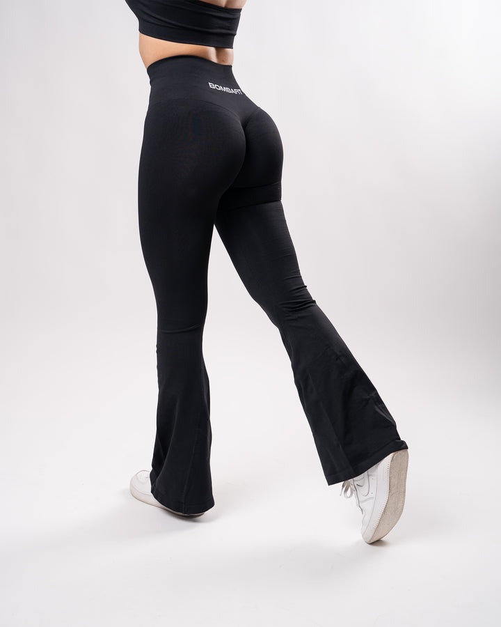 Leggings Oasis Flare Push Up Seamless - Nero