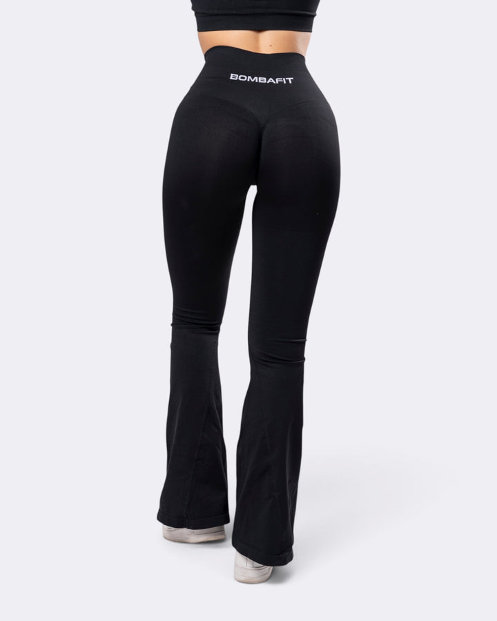 Leggings Oasis Flare Push Up Seamless - Nero