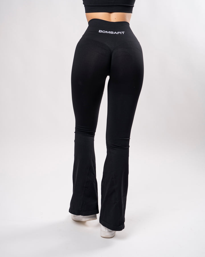 Leggings Oasis Flare Push Up Seamless - Nero