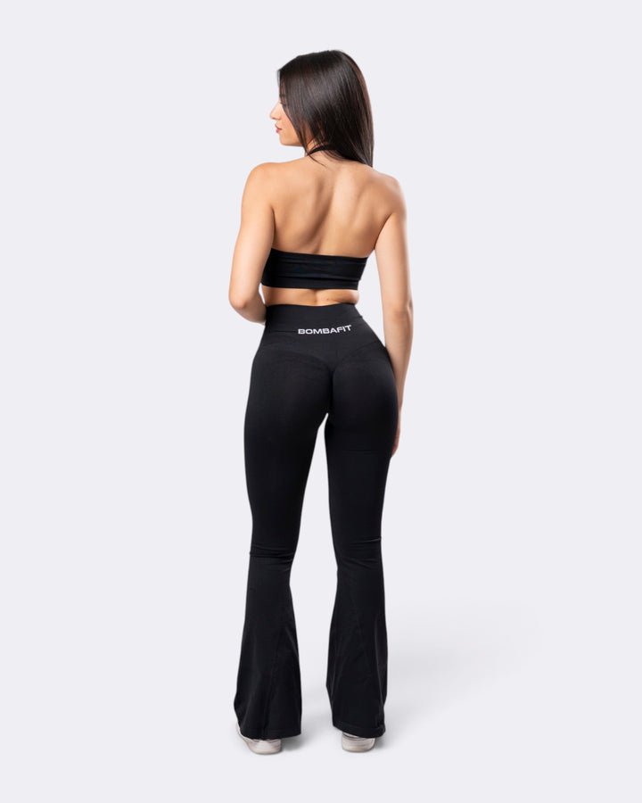 Leggings Oasis Flare Push Up Seamless - Nero