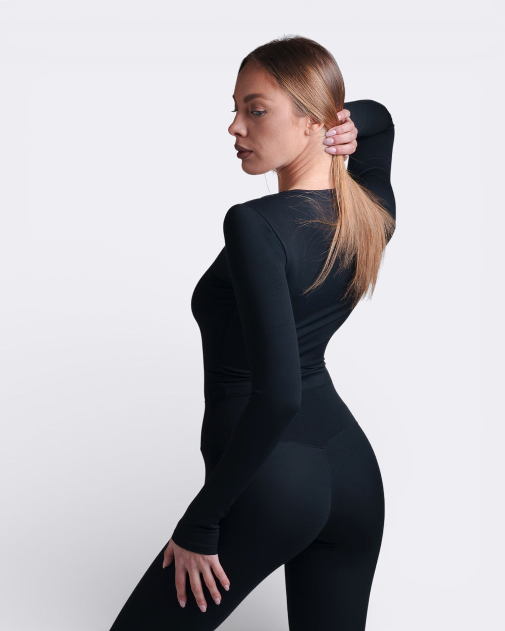 Maglietta Hush Long Sleeve - Nero - Bombafit