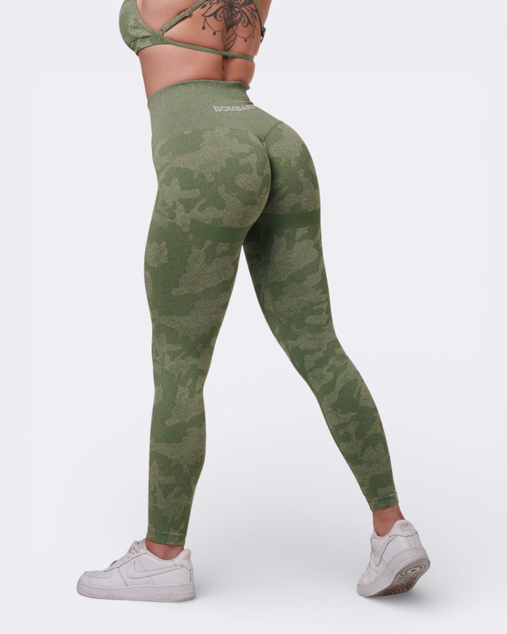 Oasis Leggings Push Up Camo - Verde Militare