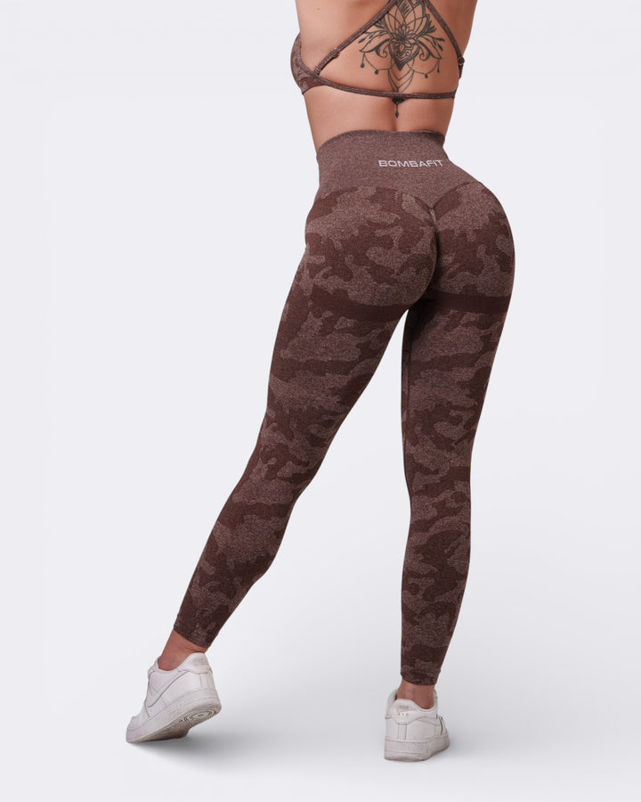 Oasis Leggings Push Up Camo - Marrone