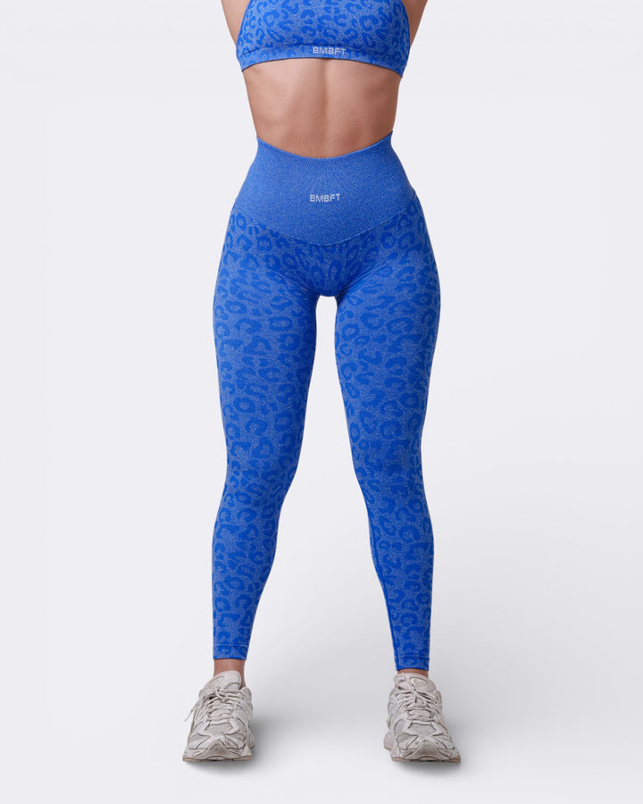 Oasis Leggings Push Up Leopard - Blu Elettrico