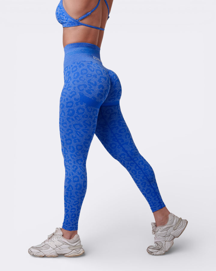 Oasis Leggings Push Up Leopard - Blu Elettrico