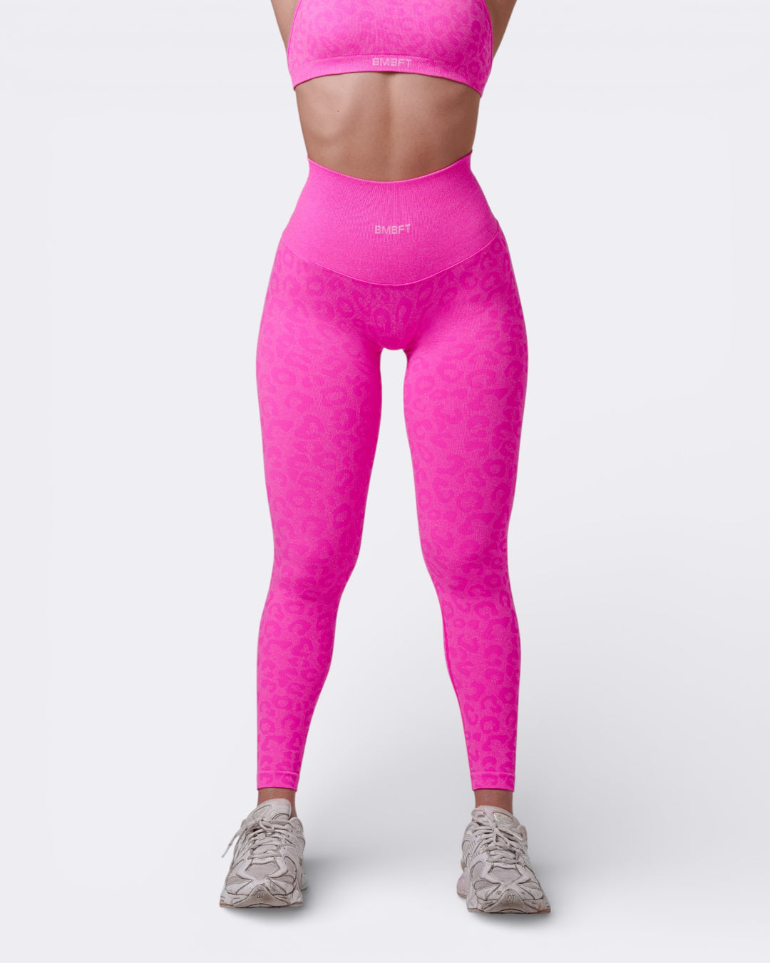 Oasis Leggings Push Up Leopard - Rosa Shock