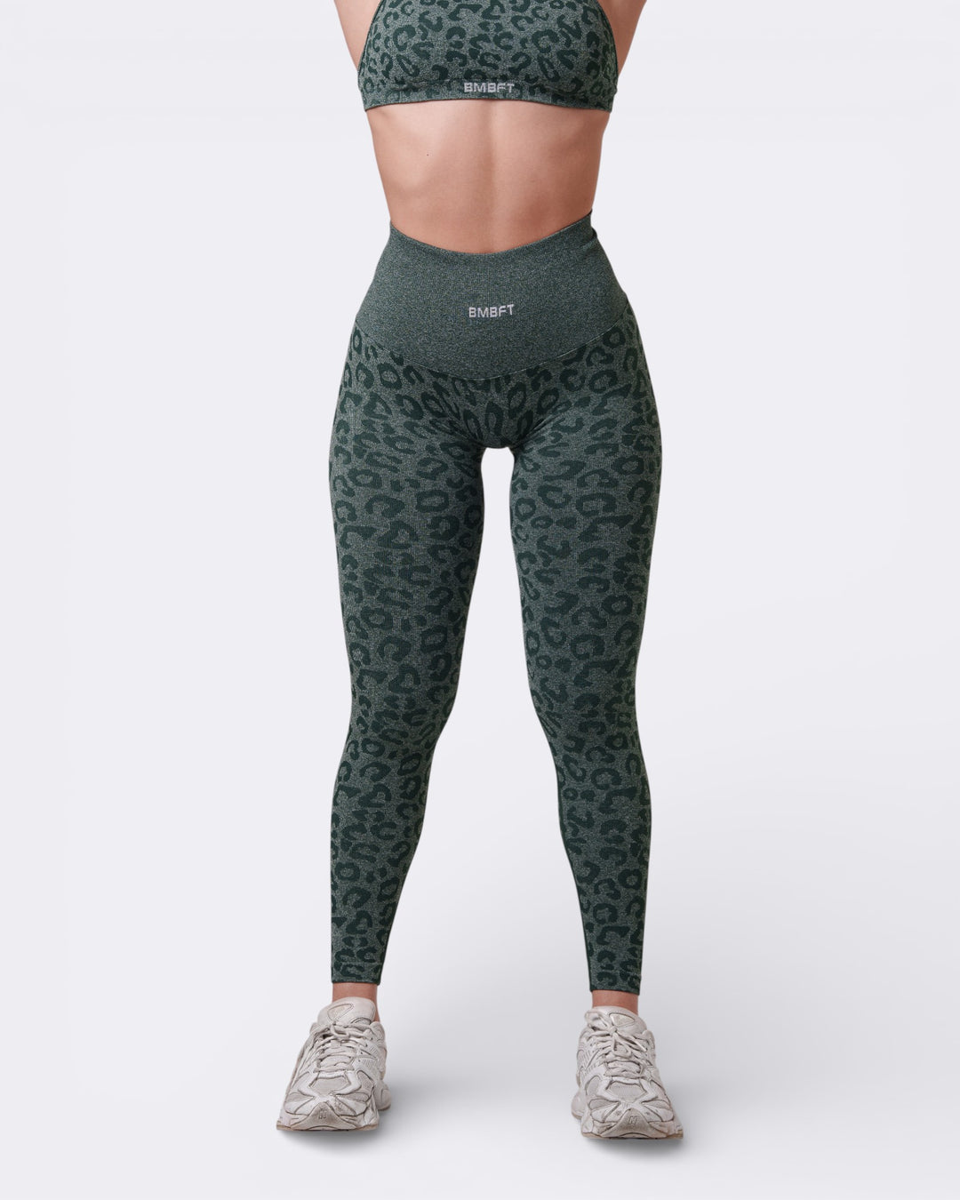 Oasis Leggings Push Up Leopard - Verde Scuro