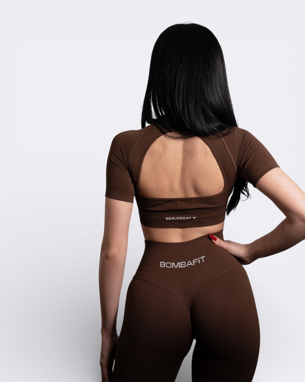 Maglietta Skyn Crop - Marrone - Bombafit