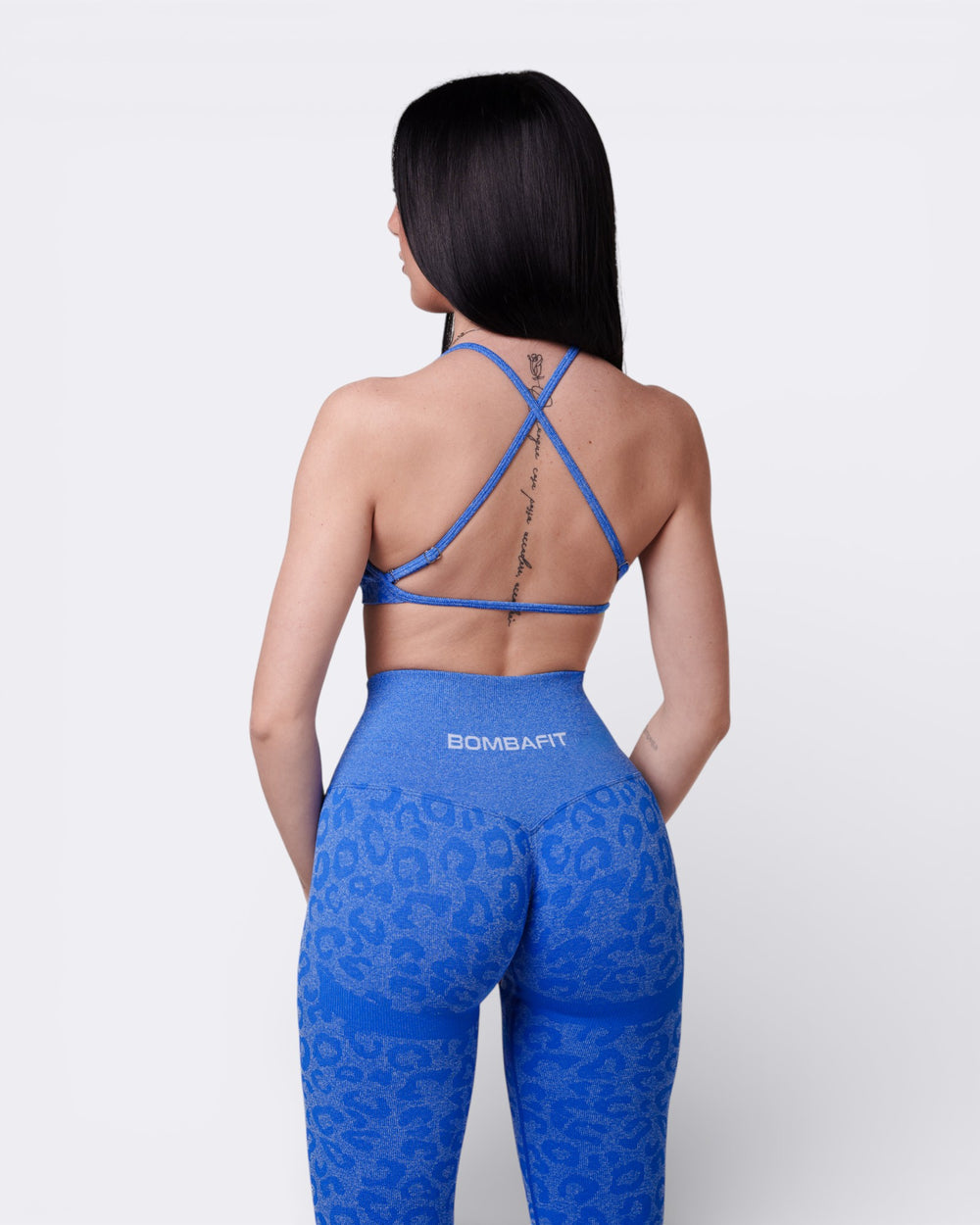 Top Unity Leopard - Blu Elettrico - Bombafit