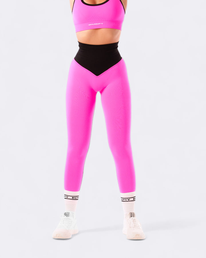 Pump it Leggings Bicolor Push Up - Rosa Shock