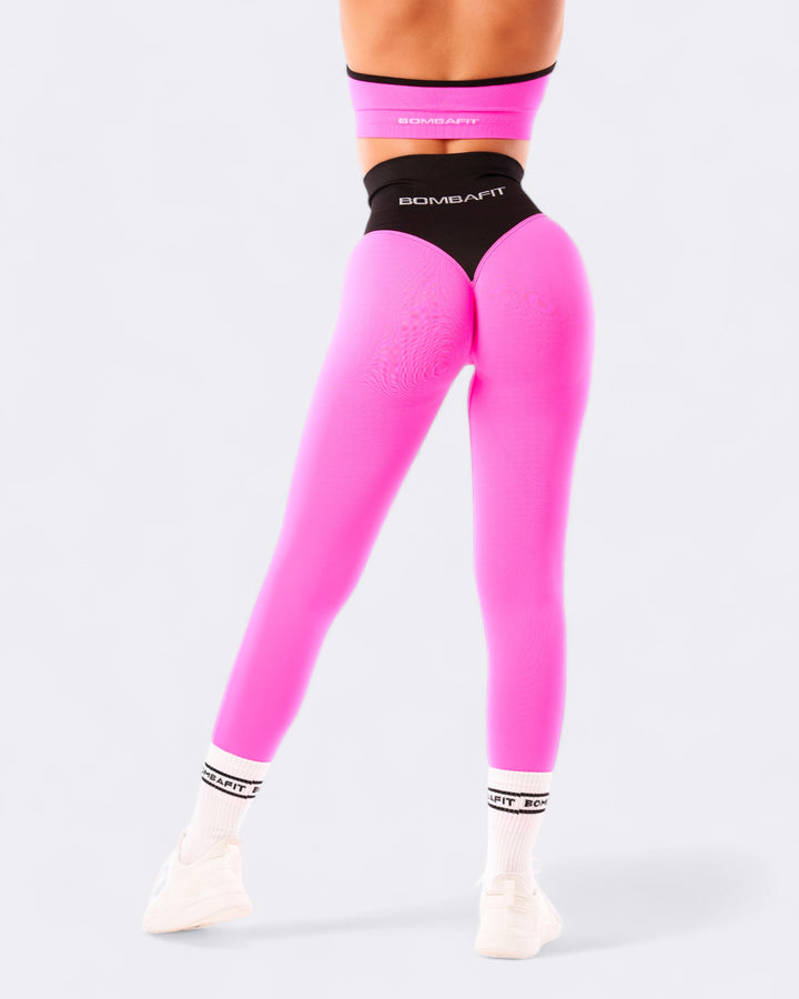 Pump it Leggings Bicolor Push Up - Rosa Shock
