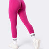 Leggings Bombafit Arya Seamless fucsia a vita alta con design ergonomico che modella la silhouette