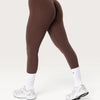 Leggings Bombafit Arya Seamless marroni a vita alta con effetto push-up, realizzati in tessuto tecnico traspirante