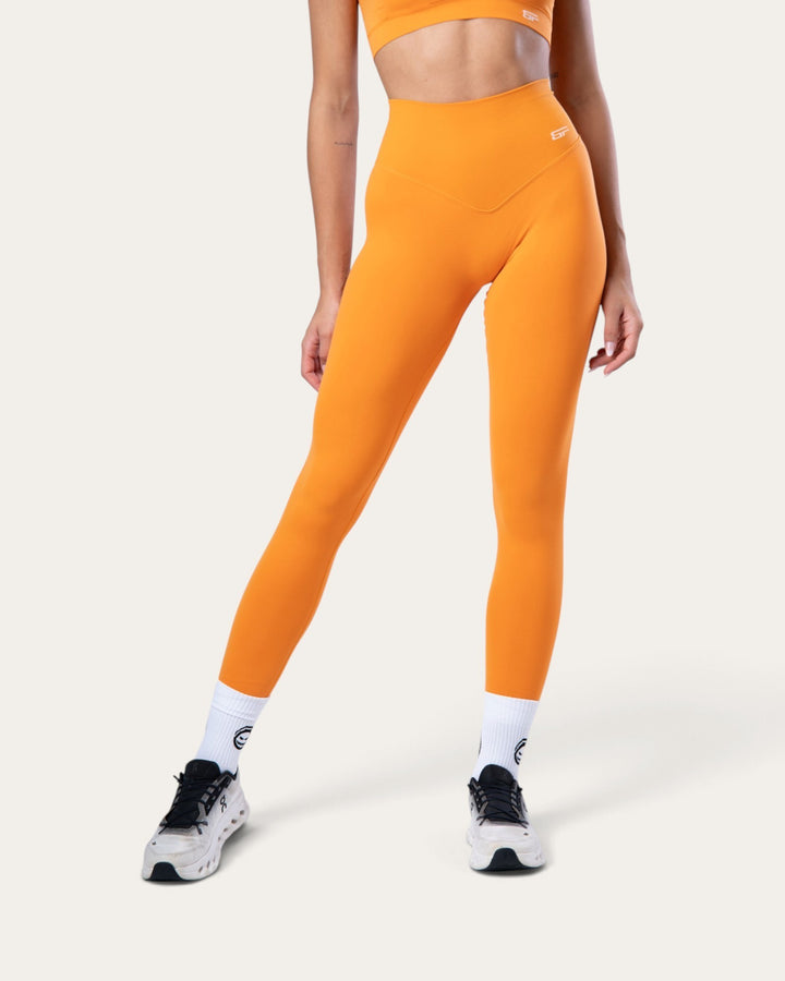 Leggings sportivi Bombafit Nyx Push Up Seamless color arancione a vita alta per allenamento