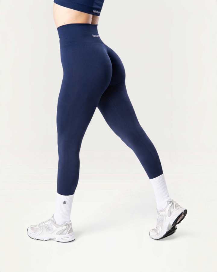 Leggings Bombafit Everyday Seamless blu notte a vita alta con vestibilità aderente e design senza cuciture