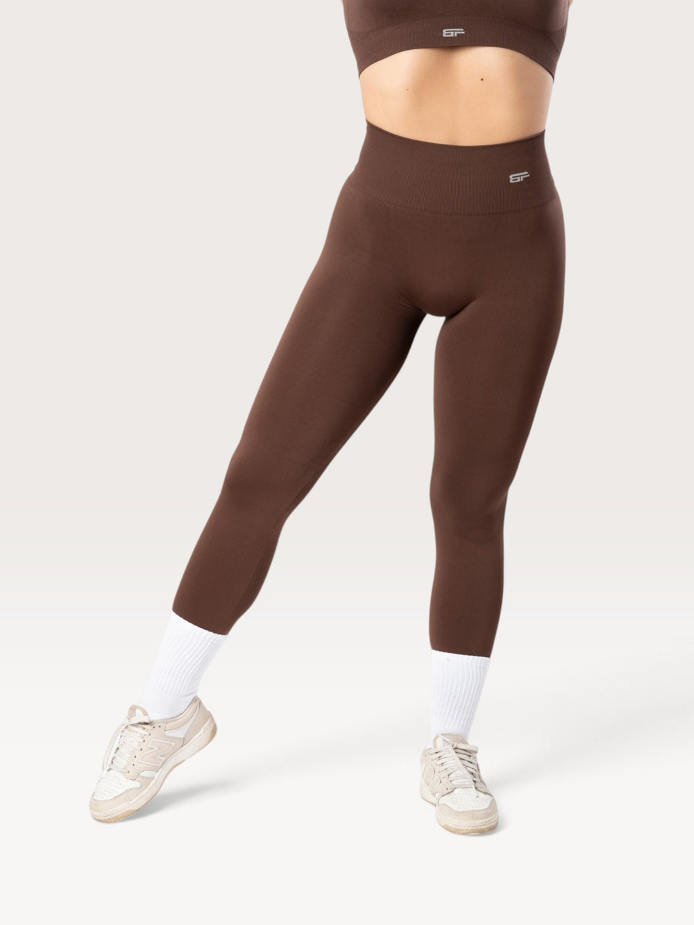 Leggings Bombafit Comfort Seamless marroni a vita alta con effetto push-up e tessuto elasticizzato morbido