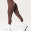 Leggings Bombafit Everyday Seamless marroni a vita alta con tessuto tecnico elasticizzato e logo discreto