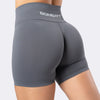 Shorts leggings Bombafit Atena Seamless color acciaio a vita alta con logo posteriore per fitness e yoga