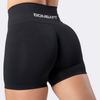 Shorts sportivi anticellulite Bombafit neri a vita alta con design seamless per allenamento e fitness