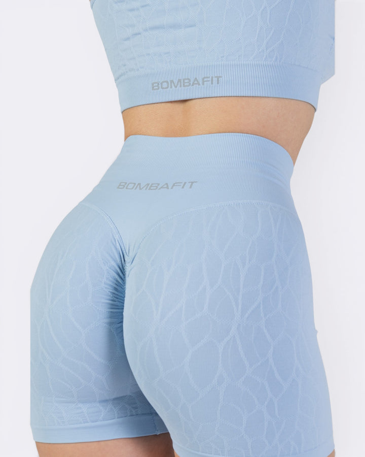 Nyx Texture Shorts Leggings - Azzurro Polvere