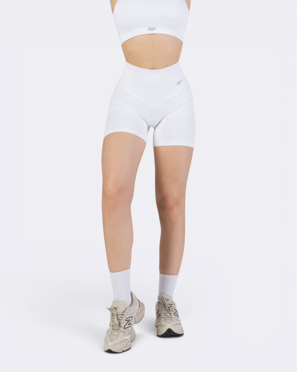 Nyx Texture Shorts Leggings - Bianco - Bombafit