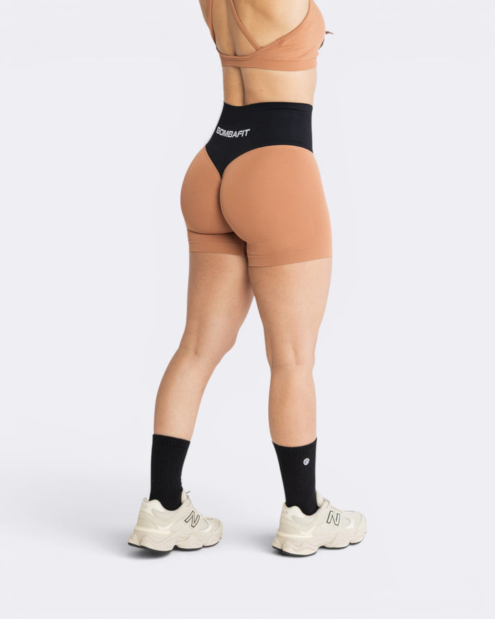 Oasis Shorts Leggings Bicolor - Mocha Mousse