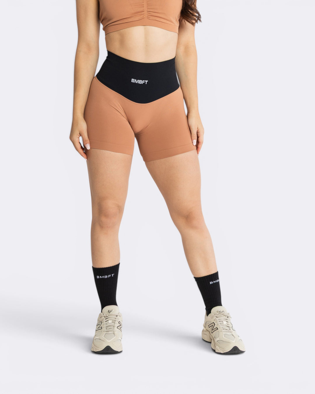 Oasis Shorts Leggings Bicolor - Mocha Mousse