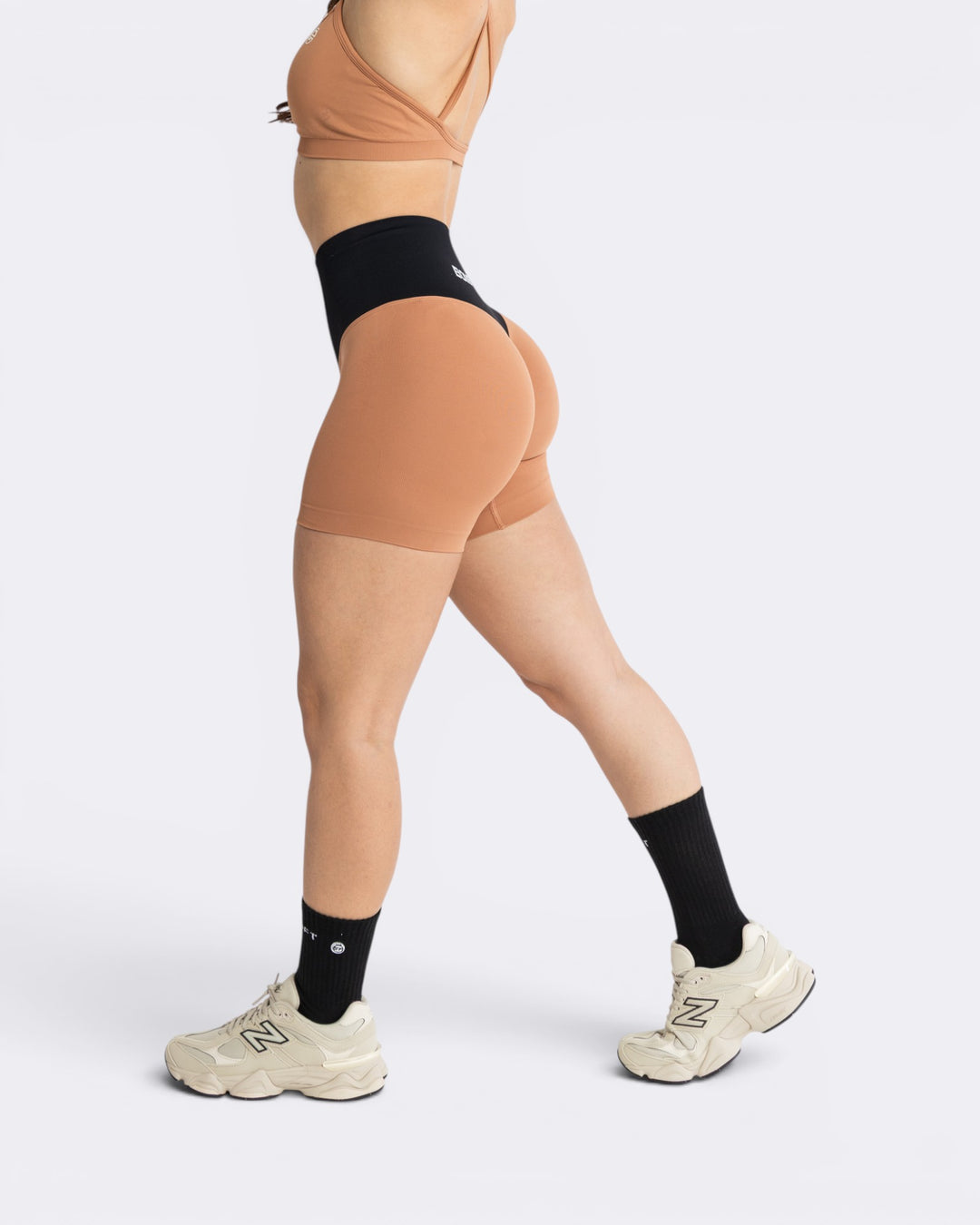 Oasis Shorts Leggings Bicolor - Mocha Mousse
