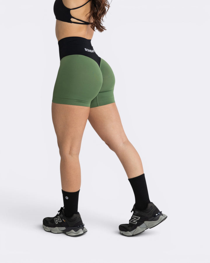 Oasis Shorts Leggings Bicolor - Verde Militare