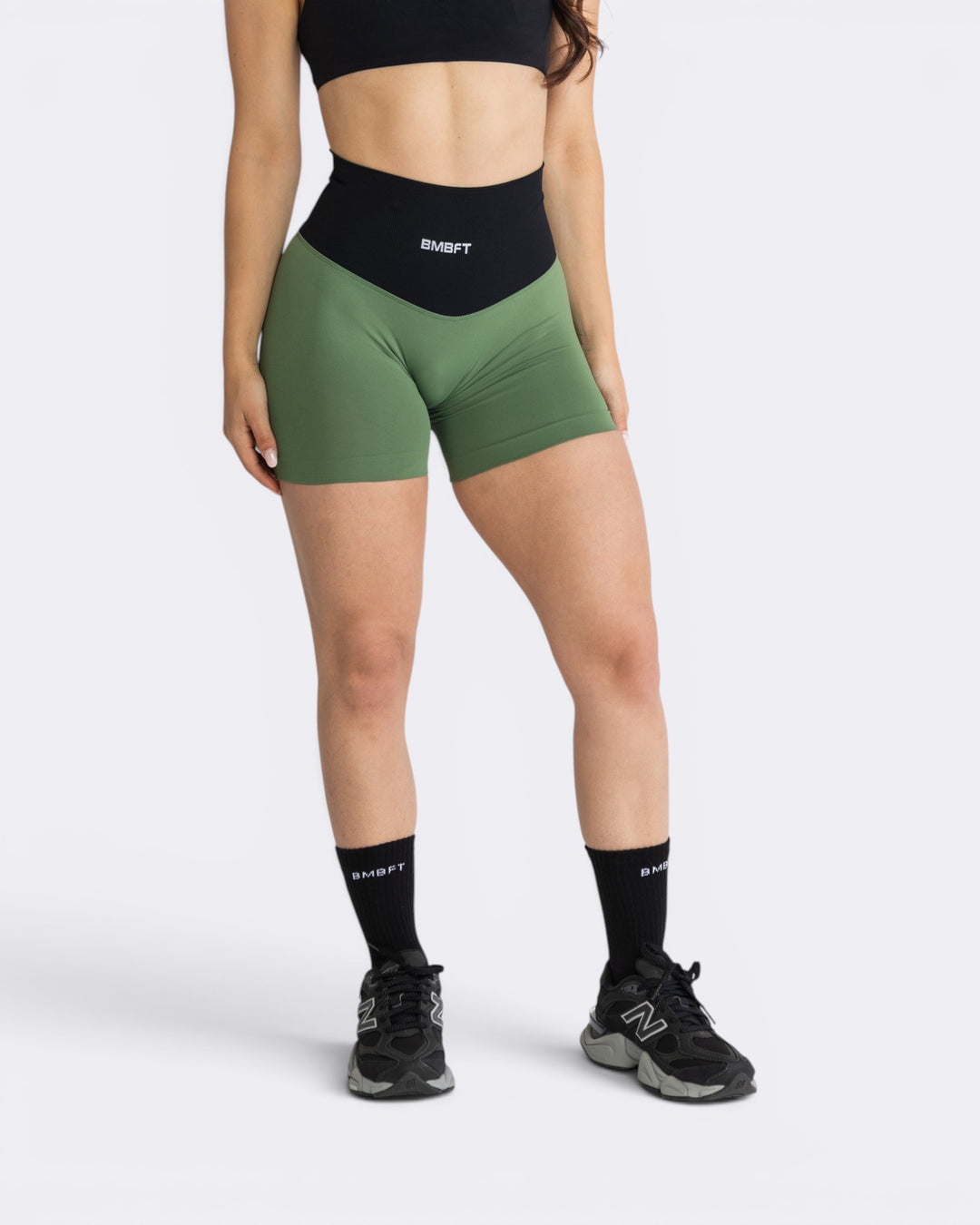 Oasis Shorts Leggings Bicolor - Verde Militare