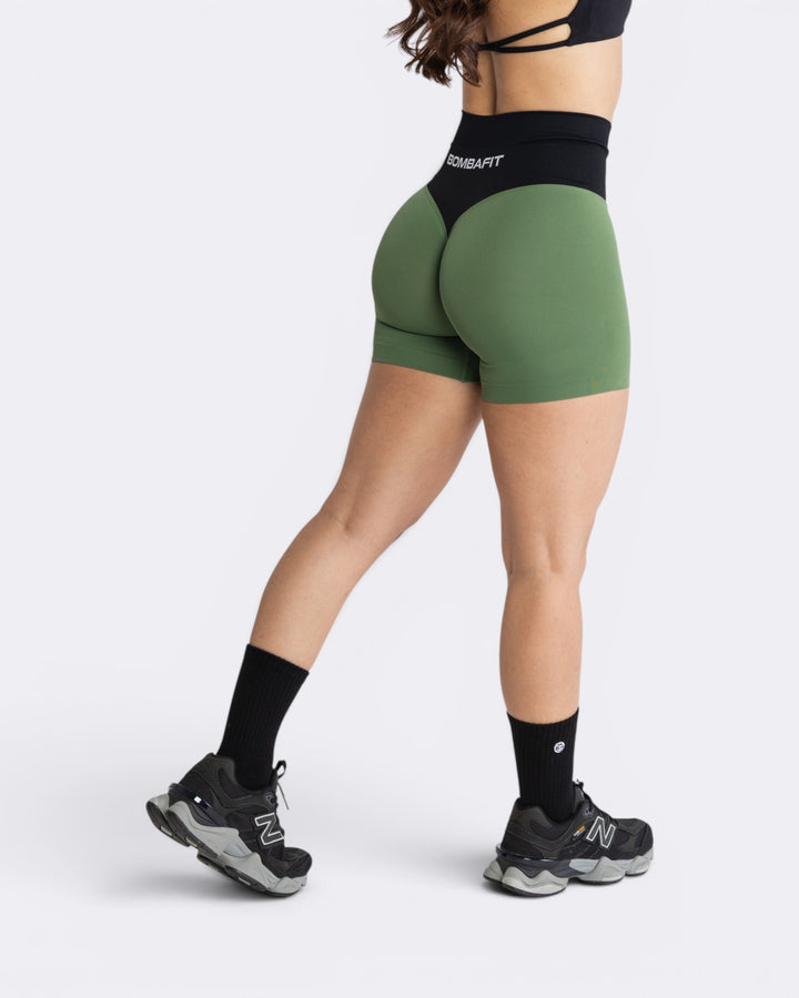 Oasis Shorts Leggings Bicolor - Verde Militare