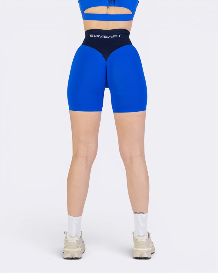 Pump It Bicolor Shorts Leggings - Blu Notte/Blu Elettrico