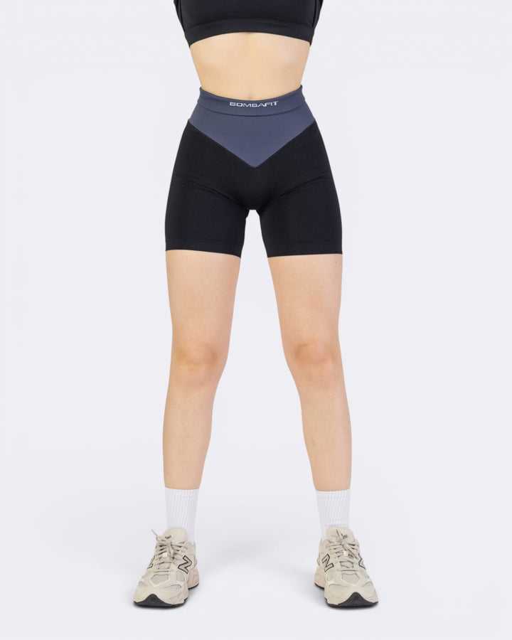 Pump It Bicolor Shorts Leggings - Antracite/Nero
