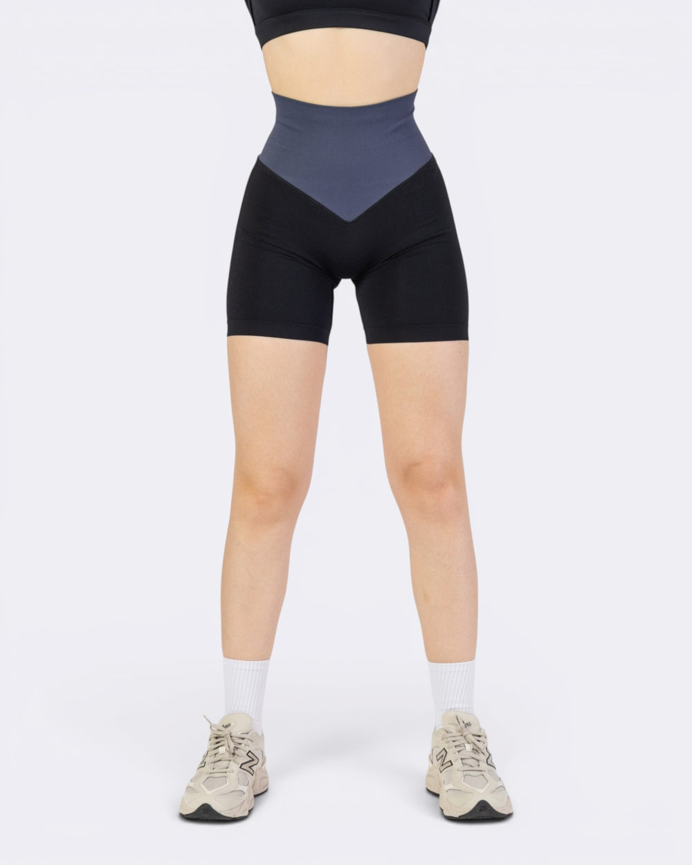 Pump It Bicolor Shorts Leggings - Antracite/Nero - Bombafit