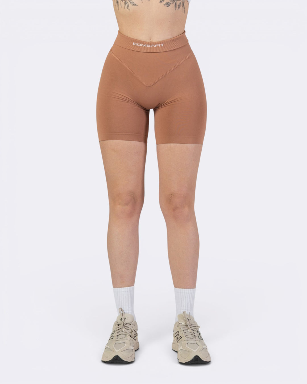 Pump It Shorts Leggings - Mocha Mousse