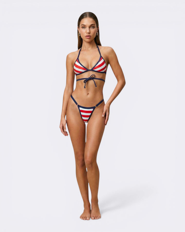 Costume Bikini Sway Duo - Righe Rosso/Blu